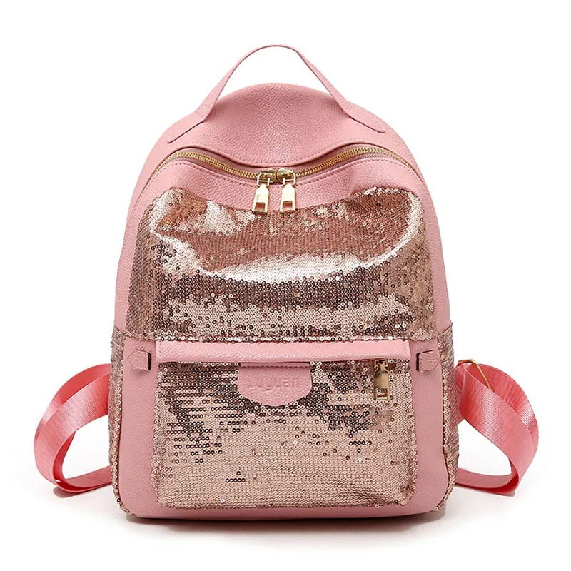 

Petrichor Sequins High Quality Pu Leather Women Backpack Fashion School Bags for Teenage Girls Student Cute Female Mochila