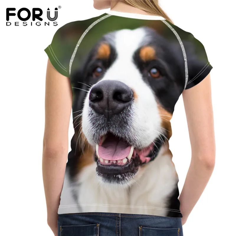 FORUDESIGNS/немецкая женская футболка с коротким рукавом и принтом Doberman брендовая