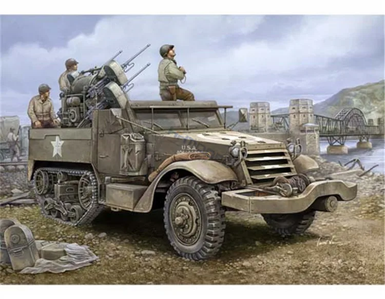 

1pcs Action Figures Toy Kids Gifts Toy Collection For Trumpeter 1/16 M16 Half Track Multiple Gun Motor Carriage # 00911