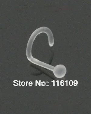 

Free Shipping 18 Gauge Clear Flexible Nose Screw Retainer with Ball 1.0*7mm Body Piercing