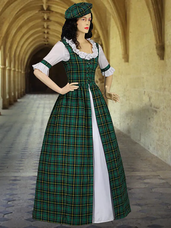 Scottish font b Tartan b font Two Piece Traditional Dress Handmade in font b Tartan b