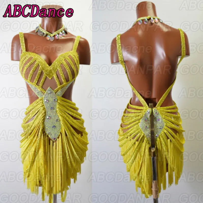 

new latin dance dress women Sexy backless dress for ballroom dancing custom handmade dancewear