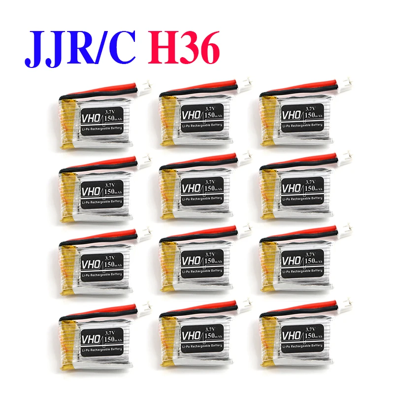 

3.7v 150mah 30C JJRC H36 RC Quadcopter Spare parts 150mah LIPO Battery 12pcs bateria JJRC H36 Battery