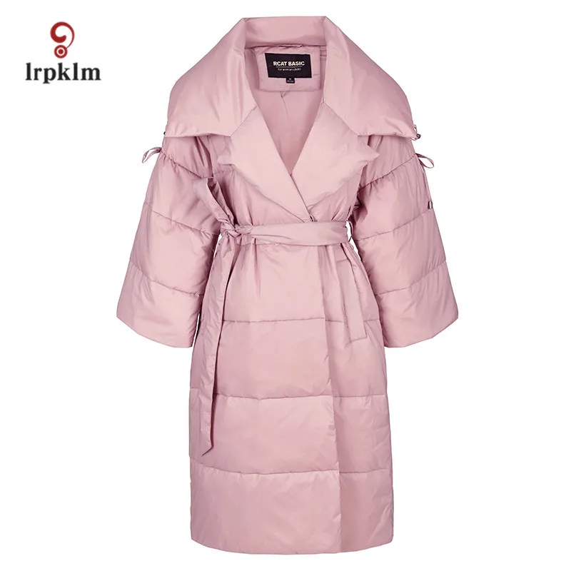 

2017 New Fashion High Quality Women Winter Long Down Jackets Turndown Collar Female Warm Goose Down Coat Slim Waist PQ089
