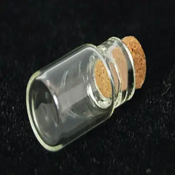 

200Pcs Glass Jar Glass Bottles with Tampions Clear Bead Containers, 18x10mm, Wooden Plug: 6-7x6~6.5mm