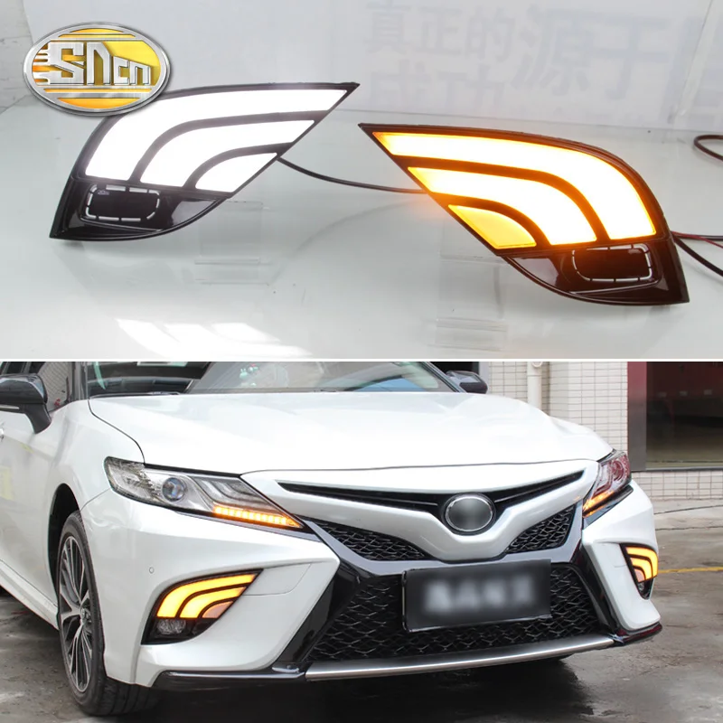 

2PCS LED Daytime Running Light For Toyota Camry SE 2018 2019 Flowing Turn Signal Function 12V Car DRL Fog Lamp Decoration