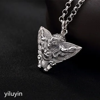 

KJJEAXCMY Fine jewelry S990, hollowed out, clover flowers, riches and fringes, pure silver Thai silver sweater chain pendant