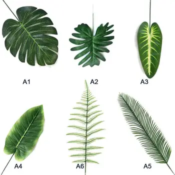 

Home Simulation Leaf Artificial Leaf Tropical Palm Leaves For Hawaiian Luau Party Jungle Beach Theme Party Decorations 5PCS/Set