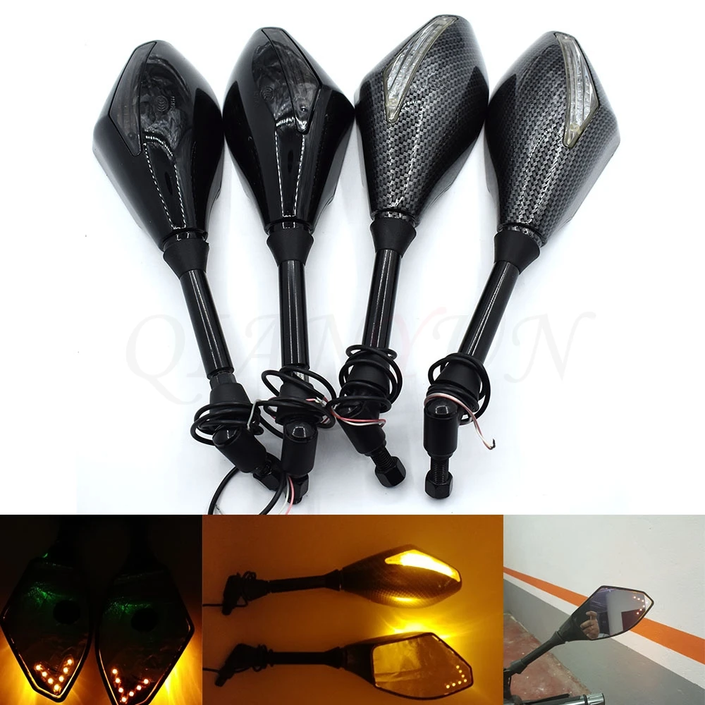 

Motorcycle Parts Indicator Rearview Side Mirrors & Integrated LED Turn Signals Fit For Street bikes Cruiser Scooters Custom