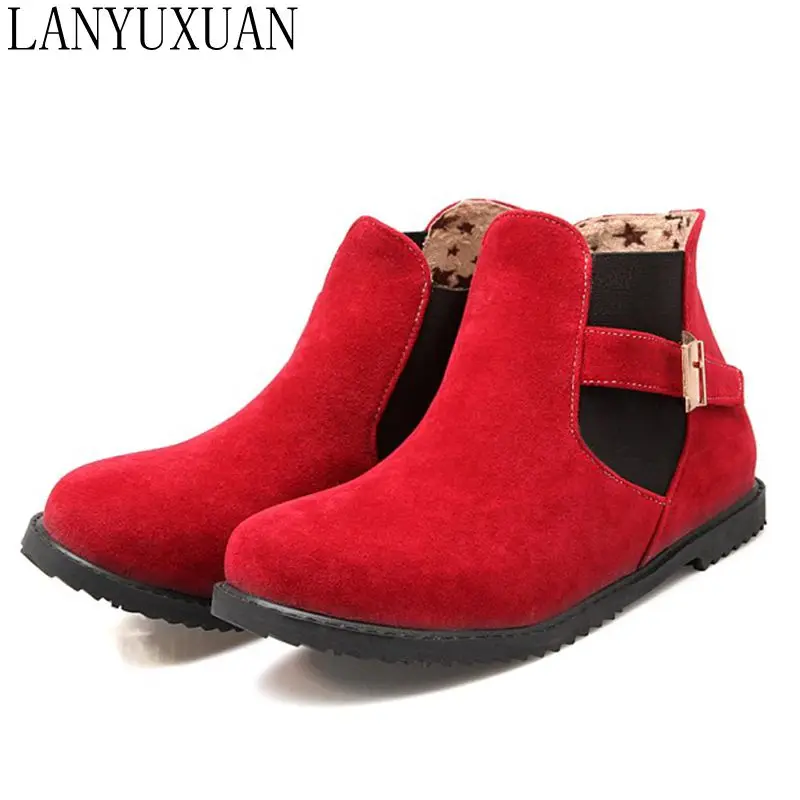 

2017 Biggest size shoes 30-52 Autumn winter style ankle women woman ankle boots botas s mujer chaussure femme casual 502