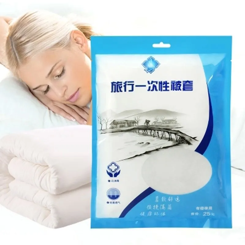 

Portable Disposable fitted white bed sheet cover beddings Quilt cover toilet mat pillowcase for Camping travel Home products