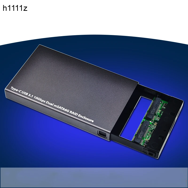 Портативный корпус для мобильного HDD Type C на mSATA 3 0 чехол SSD USB 1 Gen2 10 Гбит/с двойной