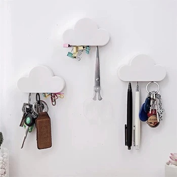 

Cloud Shape Magnets Key Hooks Modern Minimalist Style Creative Home Storage Holders Hanger Keychain Racks Wall Decoration Gifts