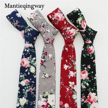 Mantieqingway 6 см хлопковые галстуки для мужчин бренд тощий цветочный шейный платок Повседневный узкий черный галстук на шею галстук-бабочка Gravatas