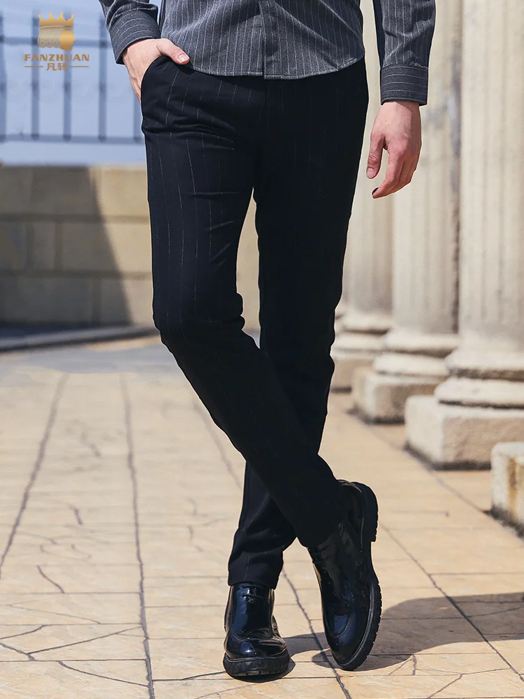 

FANZHUAN Free shipping New 2019 summer men's male trousers trend European American feet casual comfortable striped pants 928016