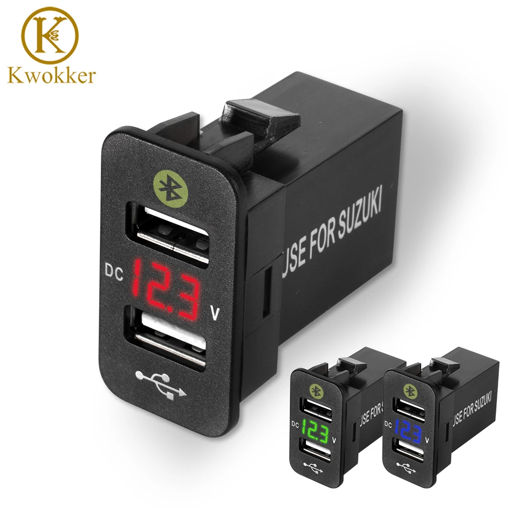  Auto USB Bluetooth Schnelle Lade DC 12-24 V Dual USB Auto Zigarette leichter nterface für Suzuki fü