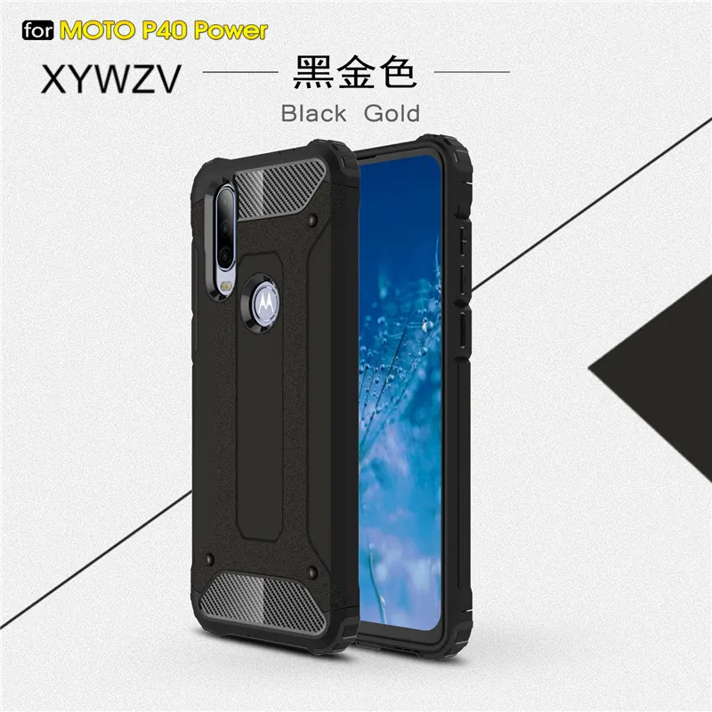 

For Motorola P40 Power Case Armor Soft Silicone Rubber Hard PC Phone Case For Motorola P40 Power Back Cover For Moto P40 Power