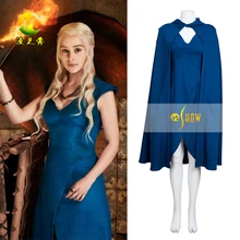 Game of Thrones Daenerys Targaryen Dress Love Live Cosplay Costume Women V-neck Dress for Halloween Party