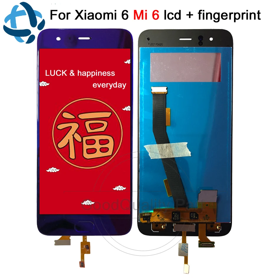 

5.15"Xiaomi Mi 6 LCD Display Touch Screen Digitizer Assembly + Fingerprint Sensor For Xiaomi Mi6 LCD Replacement Parts xiaomi 6