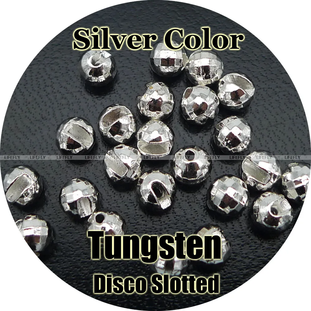 

Silver Color, 100 Tungsten Beads, Disco Slotted, Fly Tying, Fly Fishing