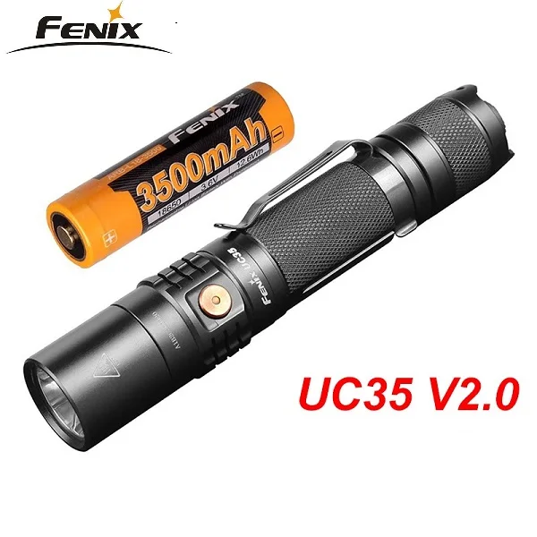 2018 Новый Fenix UC35 V2.0 1000 люмен Перезаряжаемые тактический фонарик светодио дный Micro USB фонарик с 3500 мАч 18650 Батарея