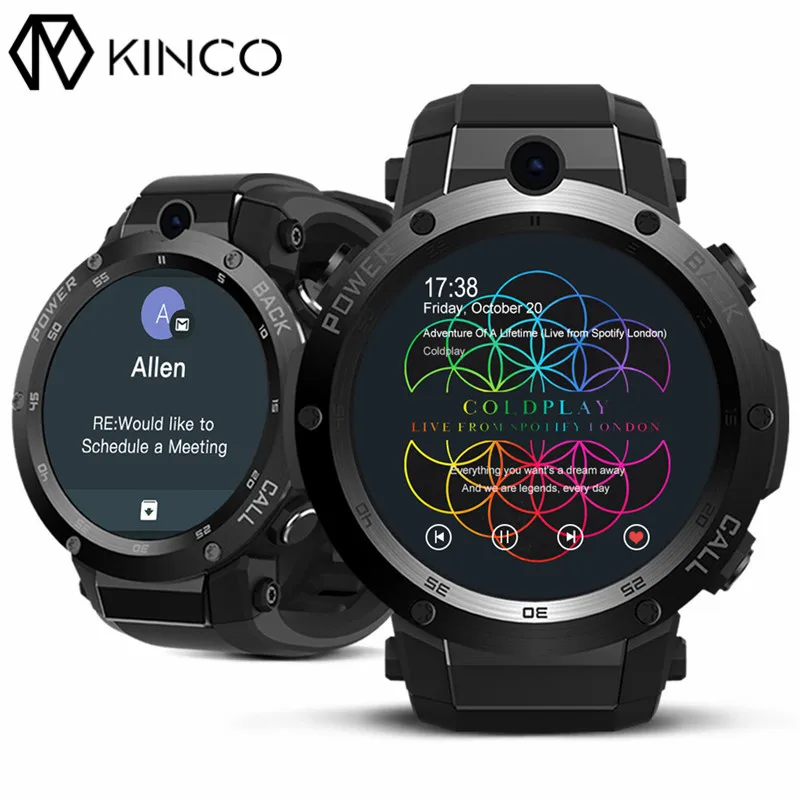 

KINCO 1.39inch Super AMOLED MTK6580 1GB+16GB 3G GPS WIFI SIM Camera Heart Rate Monitor Sport Smart Phone Watch for IOS/Android
