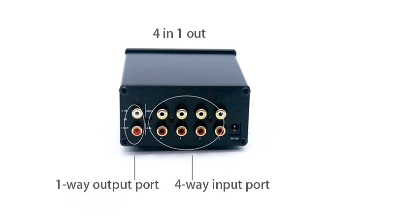 4 входа 1 выход/1 вход 4 выхода двусторонний аудио сигнал 4 канала стерео коммутатор переключатель сплиттер Селектор с RCA AC100V-240V