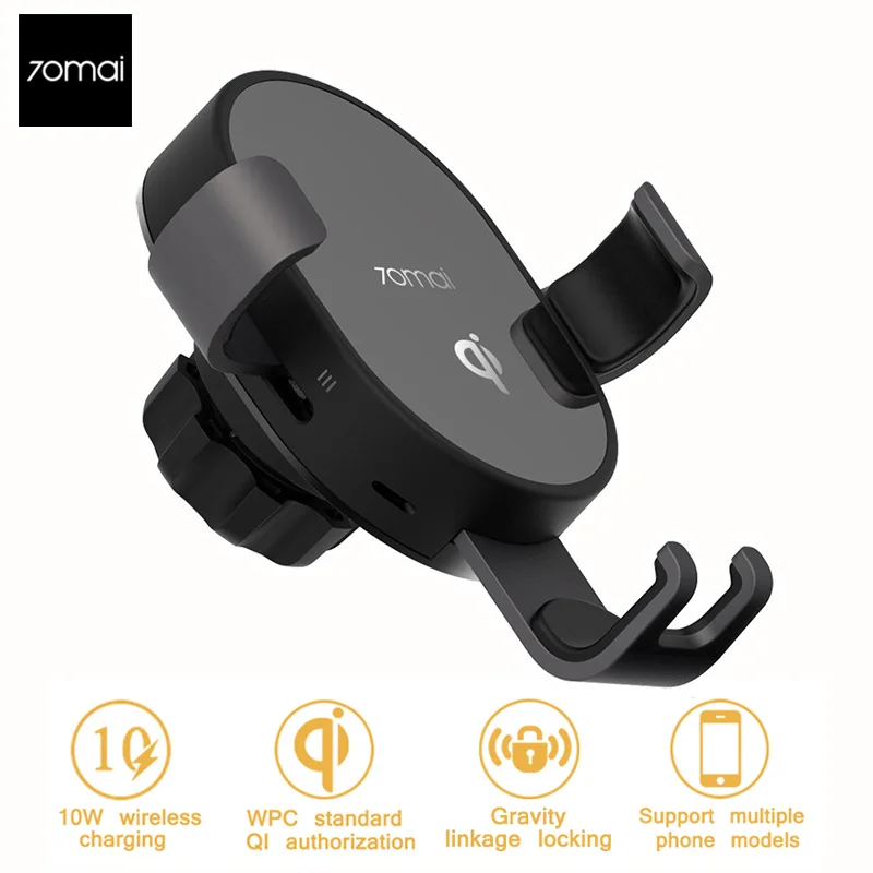 

Original NEW 70mai Qi Car Holder Wireless Charging Phone For iPhone XR Xs Max Samsung Intelligent Sensor Mobile Phone Car Stand