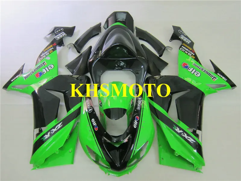 

Injection mold Fairing Kit for KAWASAKI Ninja ZX10R 06 07 ZX 10R 2006 2007 zx10r ABS Green gloss black Fairings set+7gifts KG21