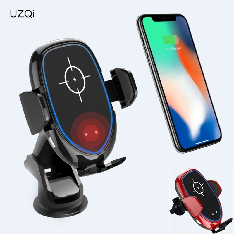 

UZQi Wireless Car Charger Mount 360 Rotation Iphone Apple 10W Qi Smart Wireless Car Chargers Holder for Samsung Galaxy LG Nokia