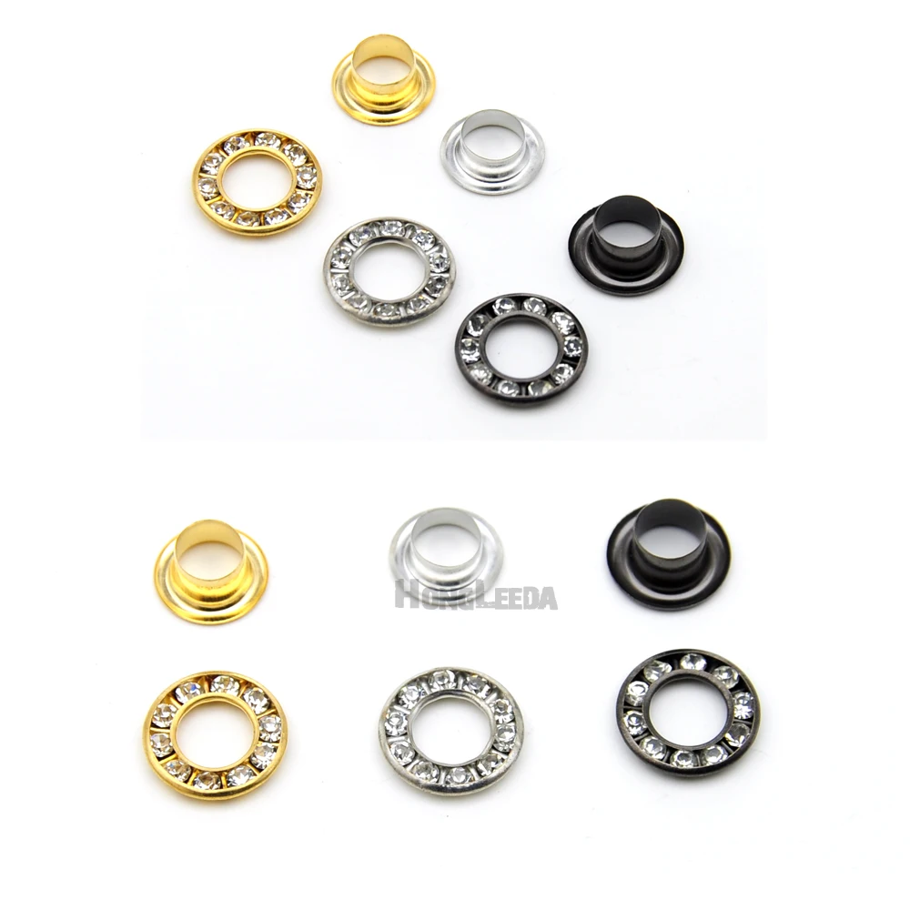 

1/2inch 12mm DIY round rhinestone grommets 30sets/lot crystal glass diamond grommets eyelets 3 colors RE-12mm-001a