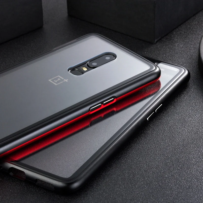 Металлический магнитный чехол для OnePlus 7 7T Pro 6T 6 5T чехол s Закаленное стекло задняя Магнитная Крышка для One Plus 7 7T Pro 6T 6 5T бампер