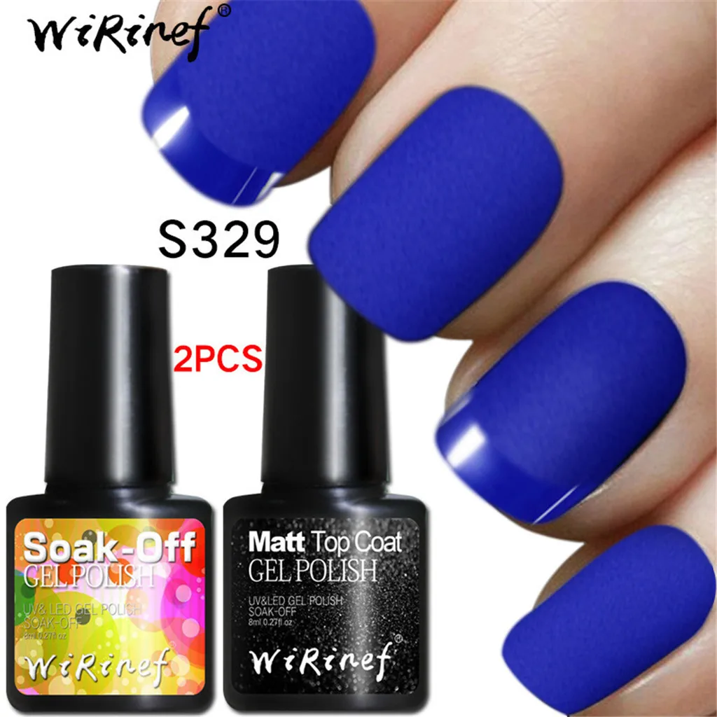 2Pcs Long-Lasting Painless Matt Top Coat Gel Polish Glue Temperament Finger Nail G627 - Цвет: R