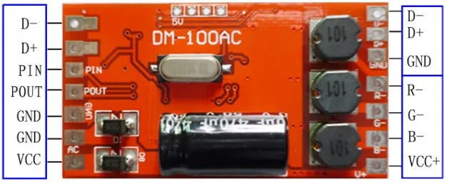 DM-100AC-300ma, DMX512/1990,3 канала DMX постоянный ток декодер, AC9-32V вход, 300ma * 3 выходной канал