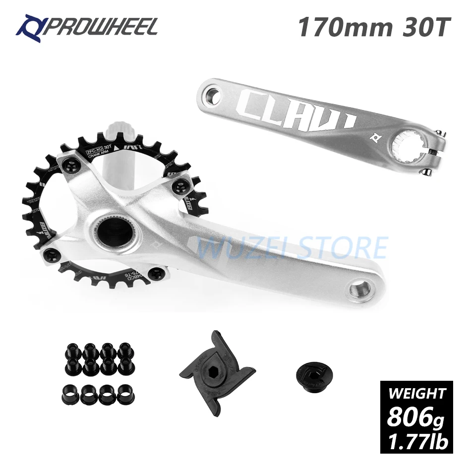 Prowheel 104 BCD mtb шатун со звездочками для велосипеда пластины 170 мм/30/32/34/36/38 T Круглый звездочки шатун для горного велосипеда комплект велосипед Запчасти - Цвет: 170mm Silver 30T