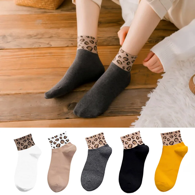 Лидер продаж, летние женские носки с леопардовым принтом, модные однотонные носки, спортивные повседневные носки, женские носки