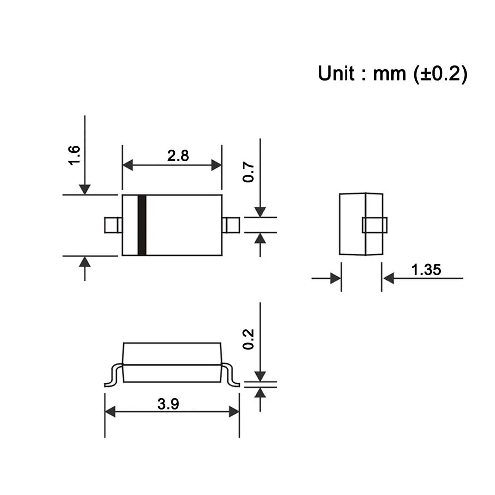 (100 шт.) B5819W SMD Диоды выпрямителя барьера Шоттки 1A 40 в SOD 123 1 а В (маркировка SL)|Диоды| |