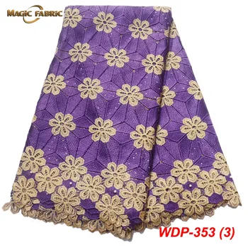 

High quality polyester nigerian wedding african lace fabric guipure cord lace fabric for party dress WDP-353