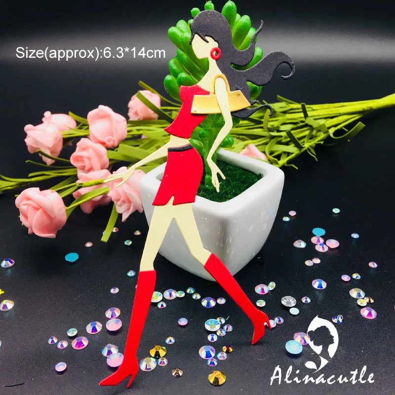 

Die Cut Metal Cutting Love Shopping Girl Lady Alinacraft Scrapbooking Album Papercraft Handmade Card Stencil Cutter Punch Die