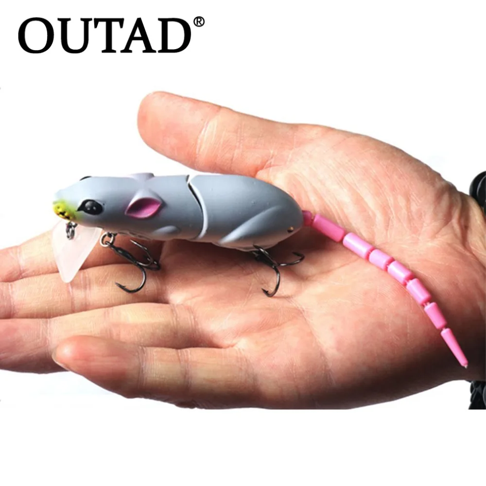 

OUTAD Artificial Fishing Lure Plastic Mouse Lure Swimbait Rat Fishing Bait Fishing Lure With Hook Outdoor Fishing Tackle