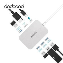Dodocool Многофункциональный 6 в 1 взаимный обмен данными между компьютером и периферийными устройствами концентратор USB-C концентратор с Тип-C Мощность доставки видео в формате 4K USB 3,0 концентратор для MacBook samsung Galaxy S9 S8