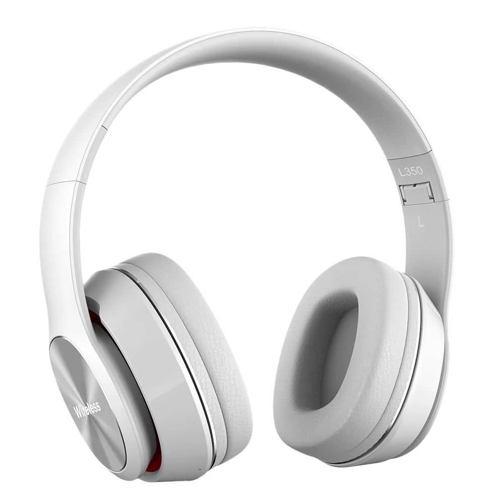L350 беспроводные Bluetooth наушники Bluetooth 5,0 Спортивная гарнитура Поддержка TF карты 3,5 мм AUX в fm-радио с микрофоном - Цвет: Белый