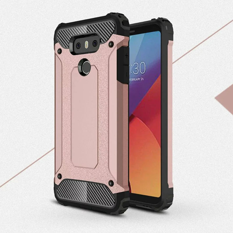 

Soft Silicon + PC Hard Armor Anti-knock Back Cover Case For LG G6 G 6