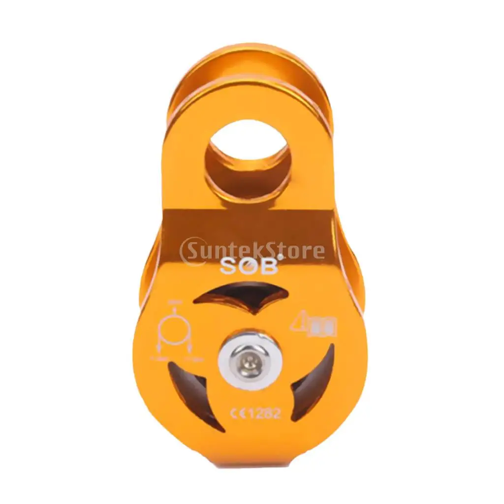 23KN Fixed Single Pulley Fits 8-13mm Rope for Mountaineering Arborist Climbing Outdoor Rappelling Rescue