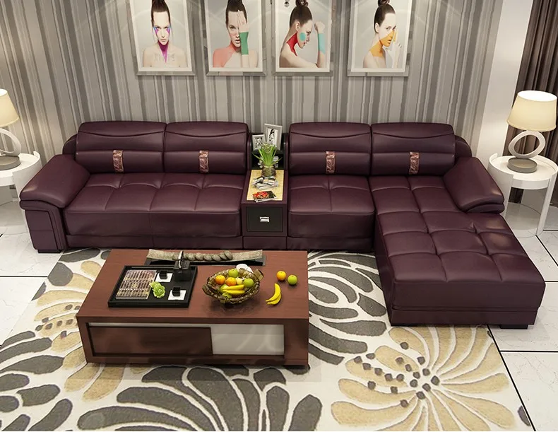 Высококачественный Европейский кожаный диван для гостиной o1208