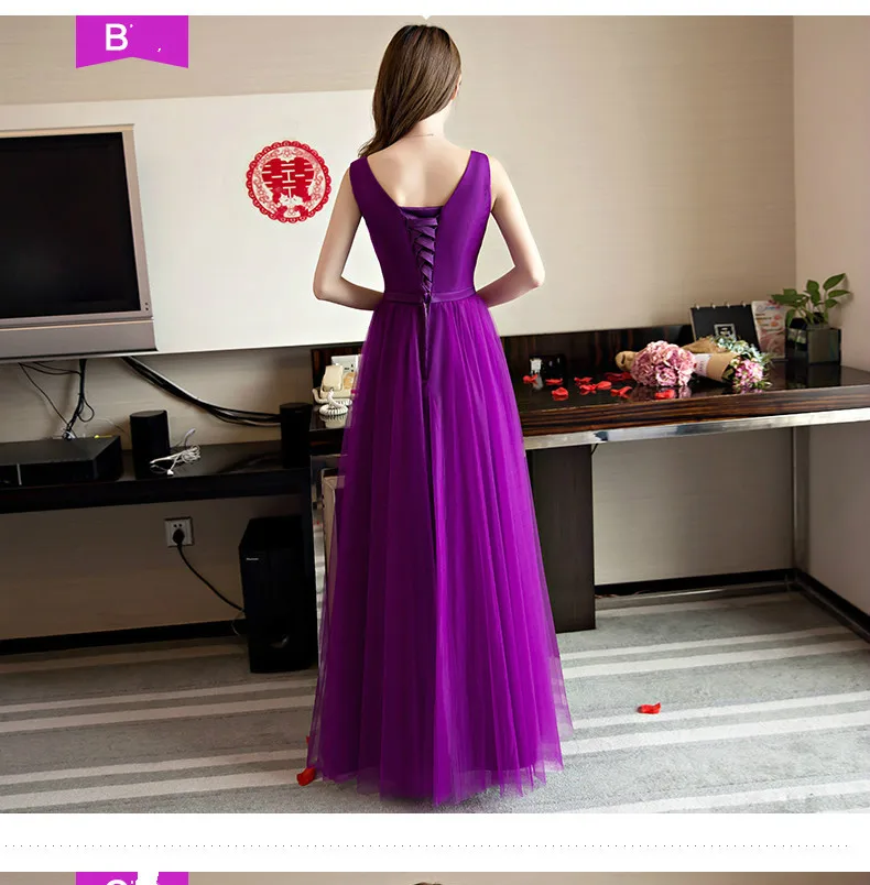 Элегантные фиолетовые платья подружек невесты длинное платье для свадьбы Вечерние женское платье demoiselle d'honneur