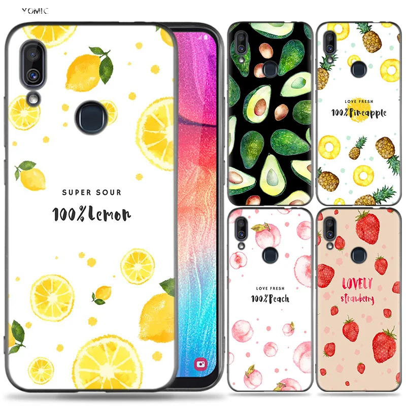 

Silicone Case for Samsung Galaxy A30 A50 A10 A20 A70 A40 M10 M20 M30 A6 A8 J4 J6 J8 Plus A7 A9 2018 Love Fresh Fruits Peach