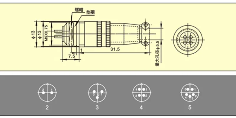 XS9 авиационный разъем 9 мм push-pull круговой быстрый разъем 2pin3pin4pin5pin 3A 250 В позолоченный контактный штекер