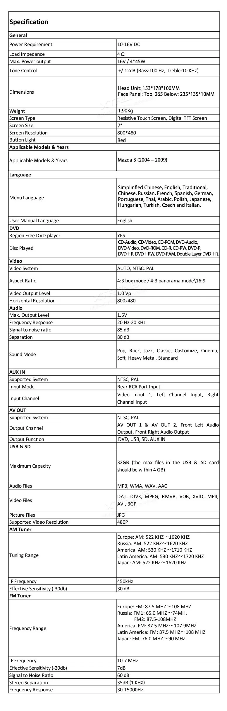 Flash Deal XTRONS 2 din Car DVD Player 7 inch HD Touch Screen GPS Navigaton Steering Wheel CANbus For Mazda 3 2004 2005 2006 2007 2008 2009 16