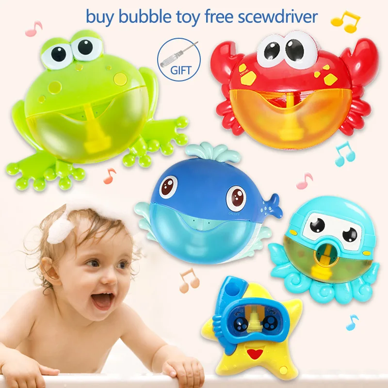 

Dropship New Bubble Crabs Bath Toy for Children with Sucker Maker Music Bathroom Shower Pool Bathtub Soap Swimming Kid Oyuncak